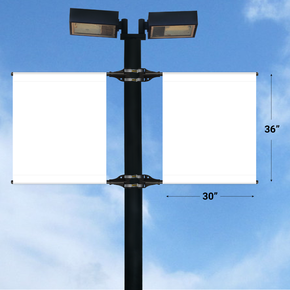 Double StrongArm Light Pole Banner - Double-Sided - 30" x 36"