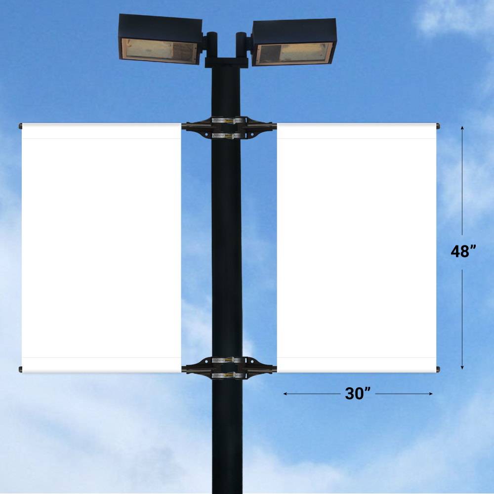 Double StrongArm Light Pole Banner - Double-Sided - 30" x 48"