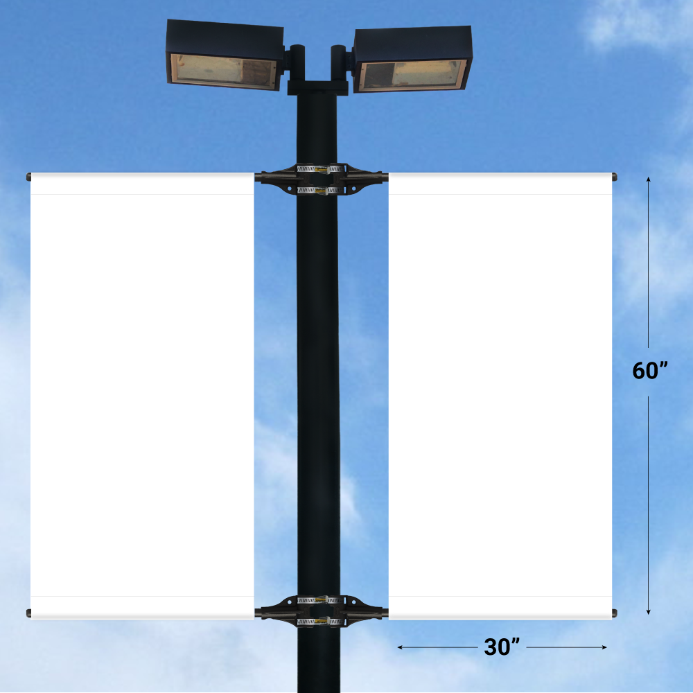 Double StrongArm Light Pole Banner - Double-Sided - 30" x 60"
